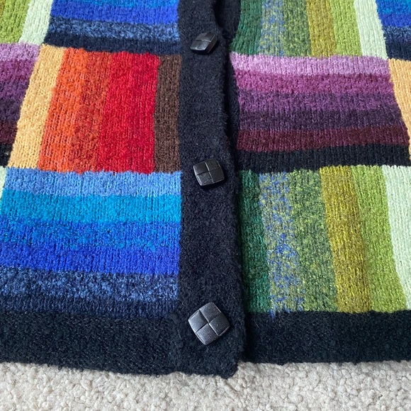 Vintage Thrifted Rainbow Patchwork Button-Up Cardigan - Picture 11 of 15
